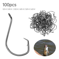 100pcs Octopus Circle Hooks 1/0# 2/0# 3/0# 4/0# 5/0# 6/0# Saltwater Offset Fishing Catfish Hook for 