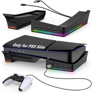 【In stock】RGB Horizontal Stand for PS5 Slim Console Accessories with 14 Light Mode and 4 USB Hubs, Side Stand for Playstation 5 Slim Disc &amp; Digital M6SW