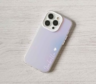 免費加名字簡約炫彩雷射英文書法手機殼iphone 16 15 14 pro max