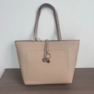 美國 ANNE KLEIN 灰啡色皮革 配化妝包 側咩袋