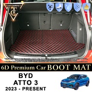 BYD ATTO 3 ( 2023 - 2024 ) Car Boot Mat PU Leather Cargo Mat Trunk Carpet Boot Liner Tray Karpet Bonet Kereta