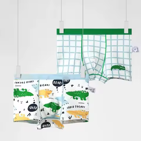 4PC Children's underwear, soft cotton for boys, boys' flat shorts, cartoon summer thin boys' four-co