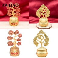 [AWHAO] Desktop Tree Figurine Abundance Decor Gold Money Coin Statue Luxury Table Decoration for Roo