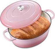 7 Quart Oval Dutch Oven with Lid, Leonyo 7QT Enameled Oval Cast Iron Dutch Oven for Sourdough Bread 