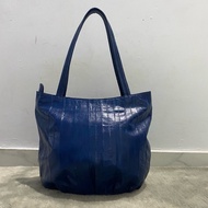 Blue shoulder bag eel skin dr pomme d ellie