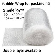 Bubble wrap single layer or double layer 50cm x 100cm/ bubblewrap 100cm x 100cm