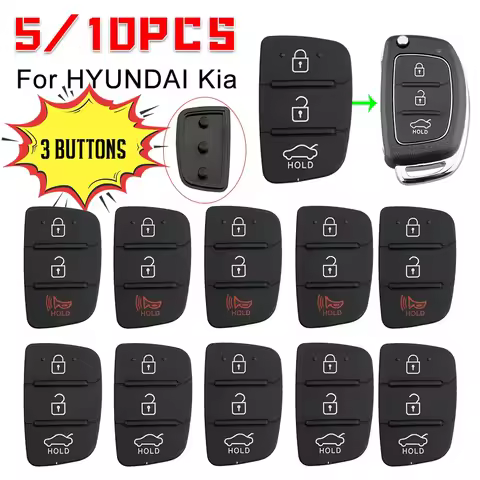 5/10PCS 3 Buttons Flip Folding Remote Car Key Shell Case For Hyundai Santa Fe 2014 Solaris IX35 IX45