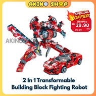 2 In 1 Transformable Building Block Fighting Robot Building Block Robot Toys Perfect Present for boy