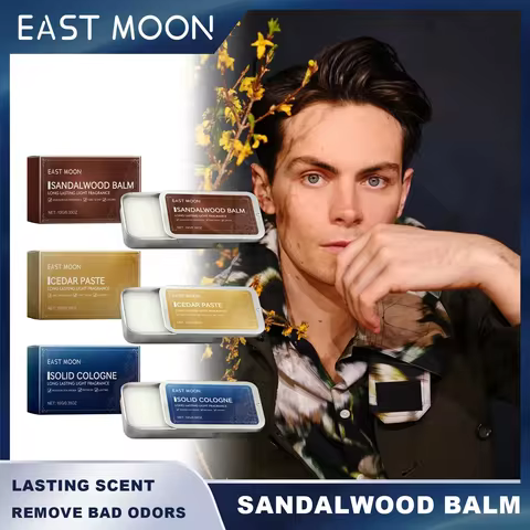 East Moon Sandalwood Balm Portable Odor Eliminator for Men Charming Date Attractant Perfume for Gent