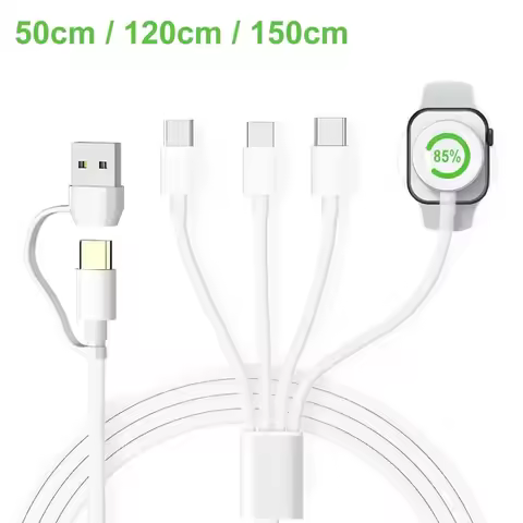 4 in 2 Watch/Phone Multi Charging Cable For iPhone 15 Type C/Micro USB, Wireless Charging For Apple