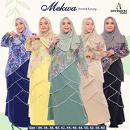 Baju Kurung Raya Printed Mekwa Sedondon Dewasa Plus size Moden Muslimah Terkini Tunang Bridesmaid Ke