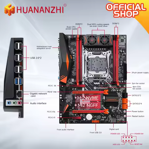 HUANANZHI X99 BD4 LGA 2011-3 XEON X99 new Motherboard supports Intel E5 2640 2666 2670 2696 2678 V3 