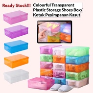Rak Kasut / Storage Box / Colourful Transparent Plastic Shoes Box/Kotak Peyimpanan Kasut/Kotak Kasut/Storage Box