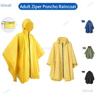 Ziper Poncho Raincoat for Adult Hooded Rain Poncho Reusable Lightweight Raincoat for Hiking Fishing