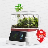 Mini Small Table Top Acrylic Aquarium Kit Complete Set LED Light Pump Filter Akuarium Tank Ikan LED 