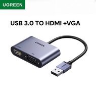 UGREEN Video & Audio Adapter USB 3.0 TO HDMI + VGA Converter Connector For TV PC Laptop