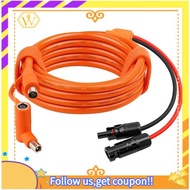 【W】Solar Connector to DC 8mm Adapter Cable 10FT 12AWG+14AWG Solar Cable Tinned Copper Wire for Porta