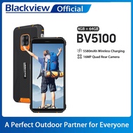 Blackview Global Version BV5100 4GB+64GB Mobile Phone IP68 Waterproof Rugged Phone 5580mAh 5.7" Android 10 NFC 16MP Smartphone