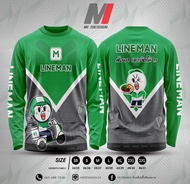 เสื้อไลน์แมน เสื้อไลนแมนแขนยาว เสื้อไลน์แมนrider เสื้อไลน์แมนผช เสื้อแขนยาว สีเขียวลาย