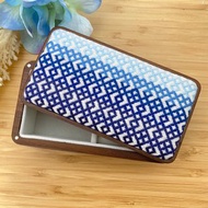 小巾繡木首飾盒 飾品收納盒 刺繡 漸變藍