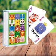 [ROYAL ROYAL] Childlike Cube Educational Playing Card Plastic Card-Animal (Plastic Box Packaging)