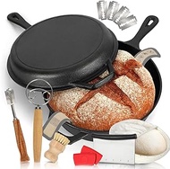 5 Qt Cast Iron Dutch Oven with Skillet Lid, 2-in-1 Sourdough Dutch Oven, Dutch Pot with Bread Baking