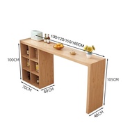 MOLESUN เคาน์เตอร์บาร์ไม้มุมเหลี่ยม โต๊ะกาแฟ ค็อกเทล พร้อมช่องเก็บของ