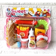 Children's Toys Cooking Fast Food Tray Lf50/Girls Toys Hotdog Burger Potato Ice Cream
