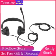 Yoaushop Desk Phone Headset RJ9 Office Supports Binaural Noise Cancellation