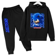 Sonic The Hedgehog Hoodie Sweater and Pants Set for Boys Girls Spring Autumn Anime Casual Hooded Sweatshirt Jacket + Kids Pants Casual Sports 2PCS 0000