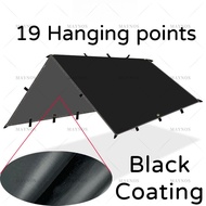 💖𝐑𝐞𝐚𝐝𝐲 𝐒𝐭𝐨𝐜𝐤💖 Black Coating Tarp Outdoor Camping Waterproof Flysheet 4x4 Tent Fly 3x3 3x4 Camp Fly S