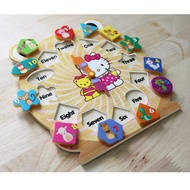 [HCM]Bộ đồng hồ gỗ ghép hình cao cấp Prota + quà tặng 12 thẻ ghép hình cho bé