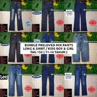 BUNDLE PRELOVED size tag 150 mix seluar panjang dan pendek jeans  budak lelaki perempuan