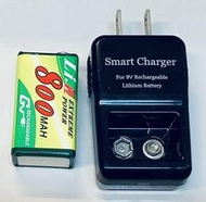 GN-009 鋰電池充電器及 9V 鋰電池充電組 7.4Vdc