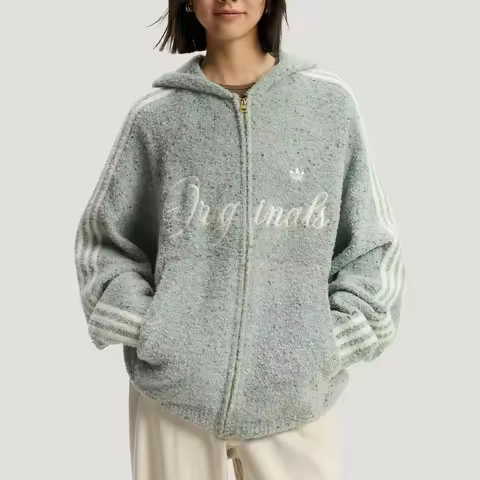 Adidas genuine clover men's and women's New Year's knitted suede jacket KT0717