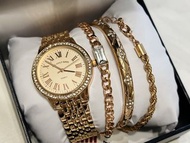 [金色手錶及三條手鏈手鈪]U.S. Polo Assn. gold bangles and watch 金色手錶及手鐲套裝