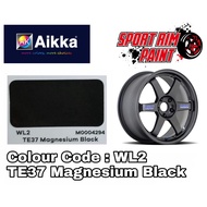 AIKKA PAINT/ WL2 / TE37 MAGNESIUM BLACK / CAR & MOTOR SPORT RIM TOUCH UP PAINT/ AEROSOL SPRAY TIN / 