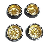 4pcs/set alloy rc wheel rim+ drift tire for 1/28 Wltoys K969 K989 P929 kyosho rally model car upgrad