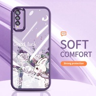 VRQR for Vivo Y20 2021 Y20A Y20T Y20i Y20S G Y12A Y12S 2021 Y3S 2021 Casing Purple Flower Rabbit Tra