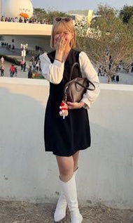 hanamoon 情人節限定 命中他的心 假兩件收腰洋裝 💘