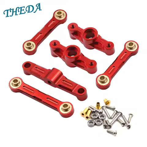 Aluminum Ball Bearing Crank Steering Assembly Link Set for Tamiya TT02 TT-02 TT-02D 1/10 RC Drift Ca