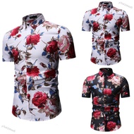 y7k41hhox5 Men Summer Casual Flower Printed Shirt