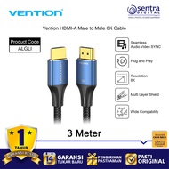 Vention HDMI A Male to Male with Gold Plated Cotton Braided Cable 8K HD ALGLI Cable - 3m