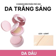 Phấn Nước Kèm Phấn Phủ 2in1 Kiềm Dầu Dưỡng Ẩm MENOW Light Makeup Powder Cushion Powder Cream 17g