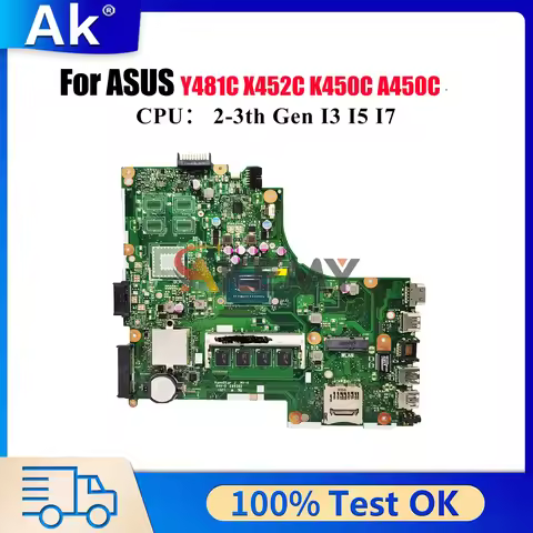 X450CA Laptop Motherboard For ASUS VivoBook X450CL X450C X452C Y481C X450CP K450C X450CC A450C Mainb