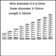 Compression spring SUS304 d0.5mm OD7-10mm length 5-50mm pressure spring Return spring Squeeze spring