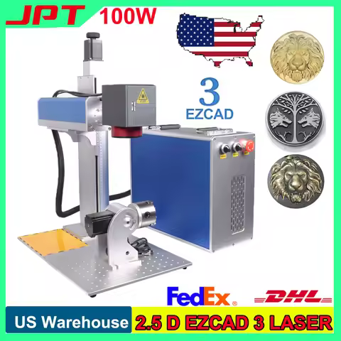 US Stock 100W 2.5D Ezcad3 JPT MOPA 100W Fiber Laser Engraver 60W MOPA Fiber Laser Marking Machine Re