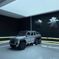 Benz G63 AMG 6x6 1: 24 Alloy Car Model, Silver Six-Wheel Pickup,