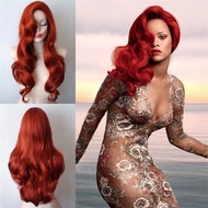 Silk Material Ladies Wig Wig Fish Wine Red Long Curly Hair-Xinghancheng Jewelry Store