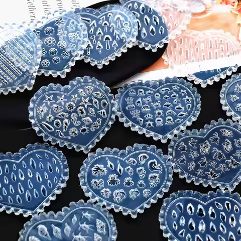 SNASAN Ocean Nail Art Silicone Molds 3D Starfishl Resin Mold for DIY ShellNail Charms UV Gel Decorat